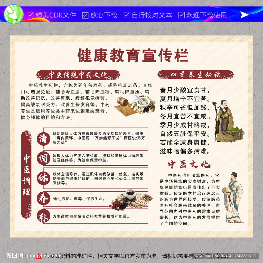 中医养生健康宣传栏