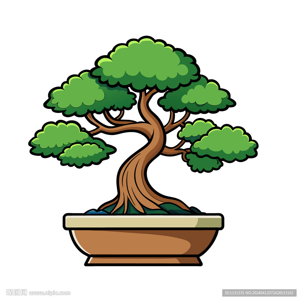 矢量植物园艺盆景装饰