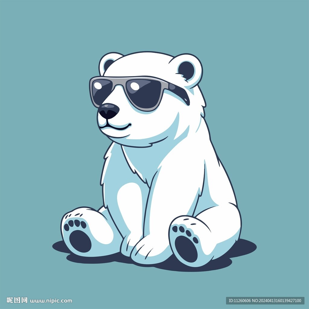 戴墨镜的北极熊