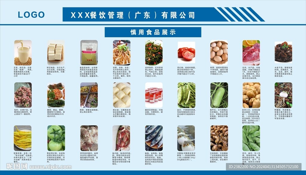 慎用食品展示