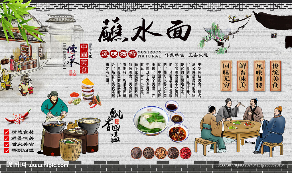 蘸水面