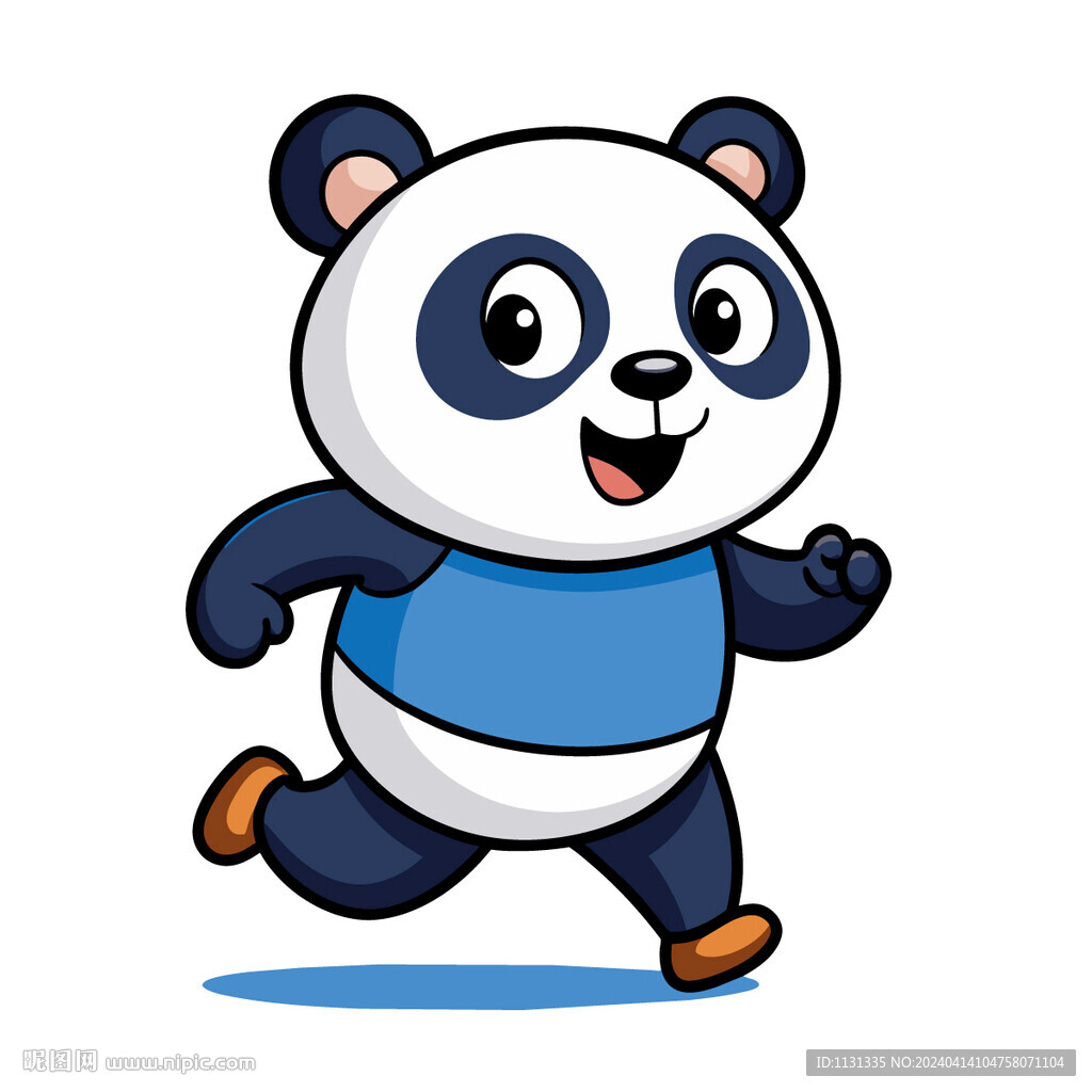 矢量动物奔跑的熊猫
