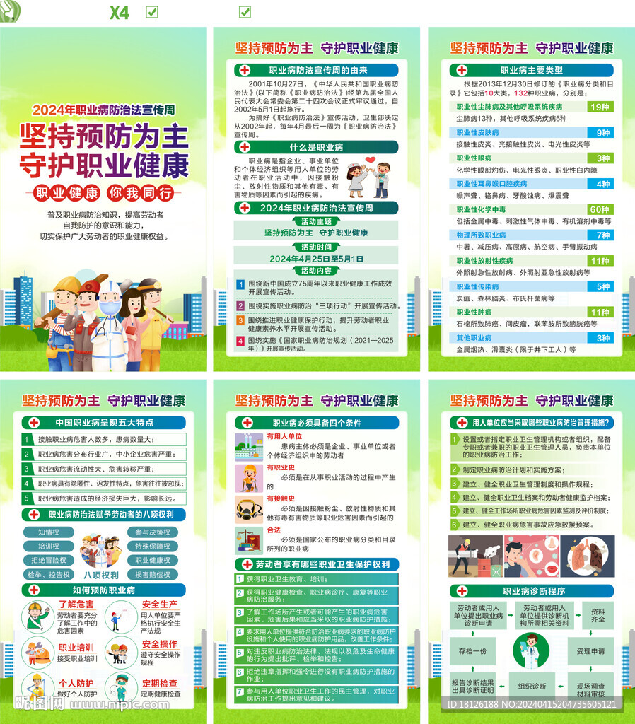 职业病防治法宣传周海报