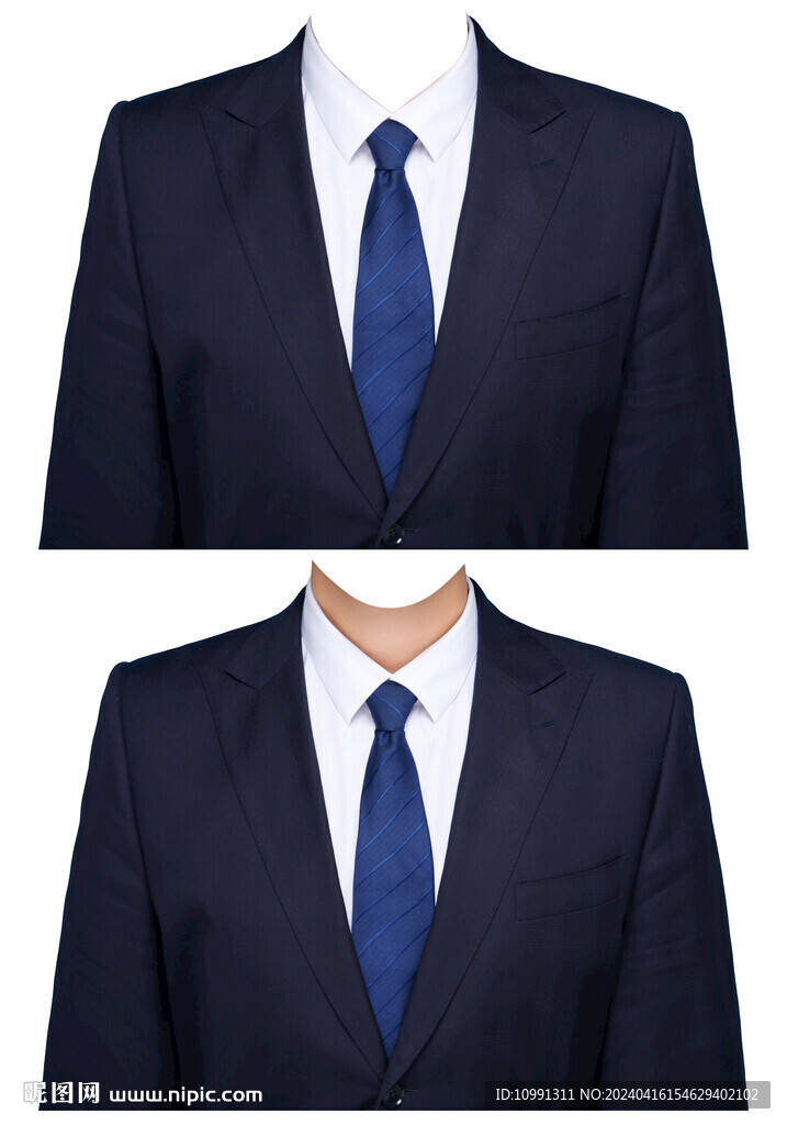 男蓝色领带黑西装衣服素材psd