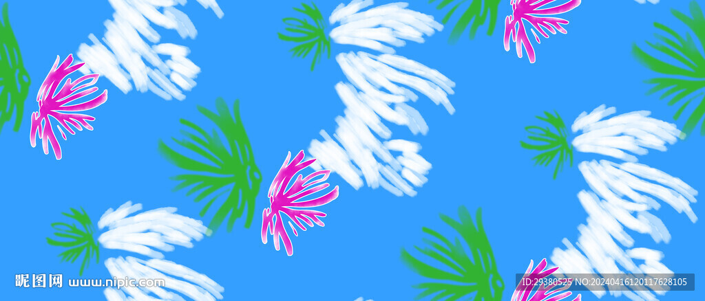 热带扎染花