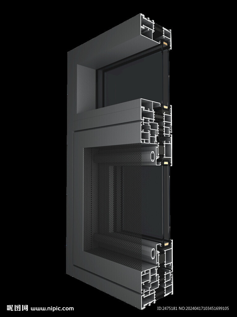 系统门窗 外开一体E字样角