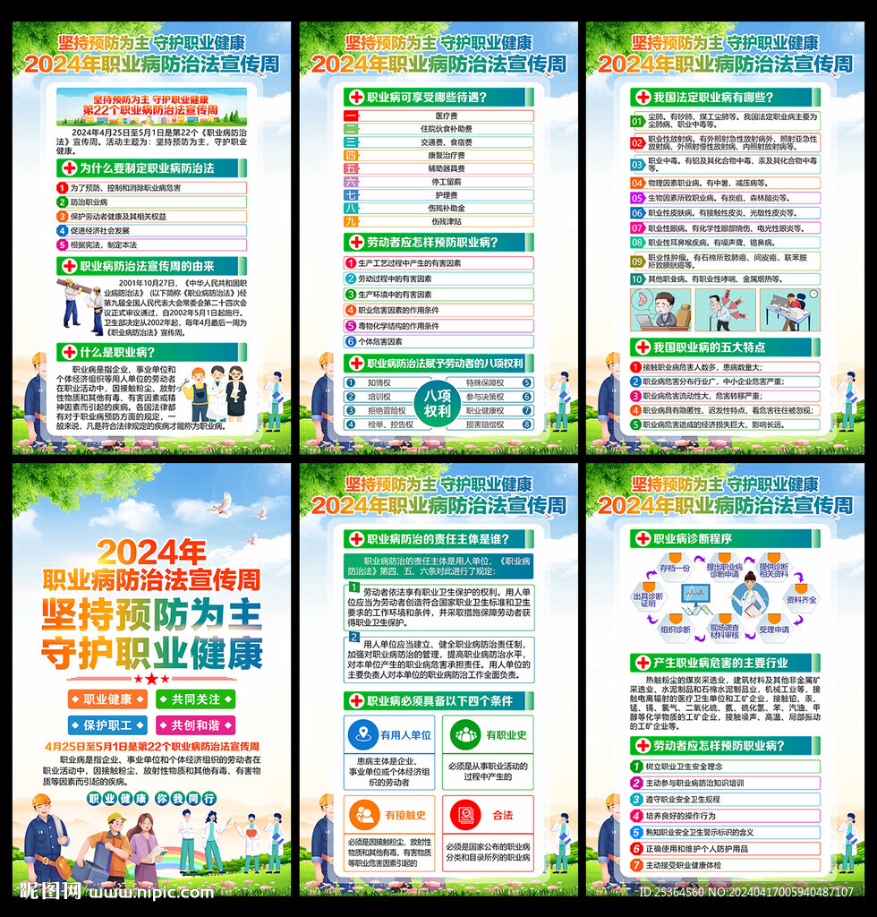 职业病防治法宣传周展板海报