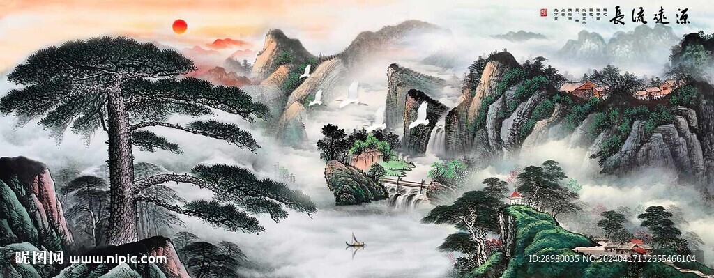 中国山水水墨画