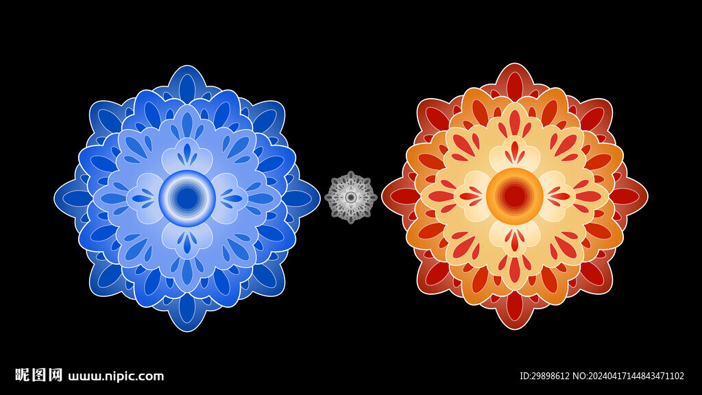 敦煌壁画吉祥图案花边宝相花团花