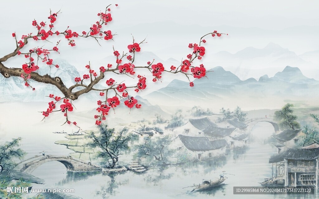现代 简约客厅山水 TIF分层