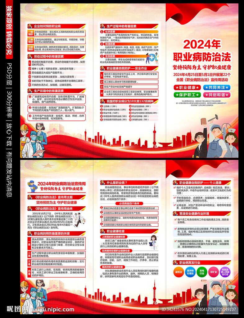 2024年职业病三折页