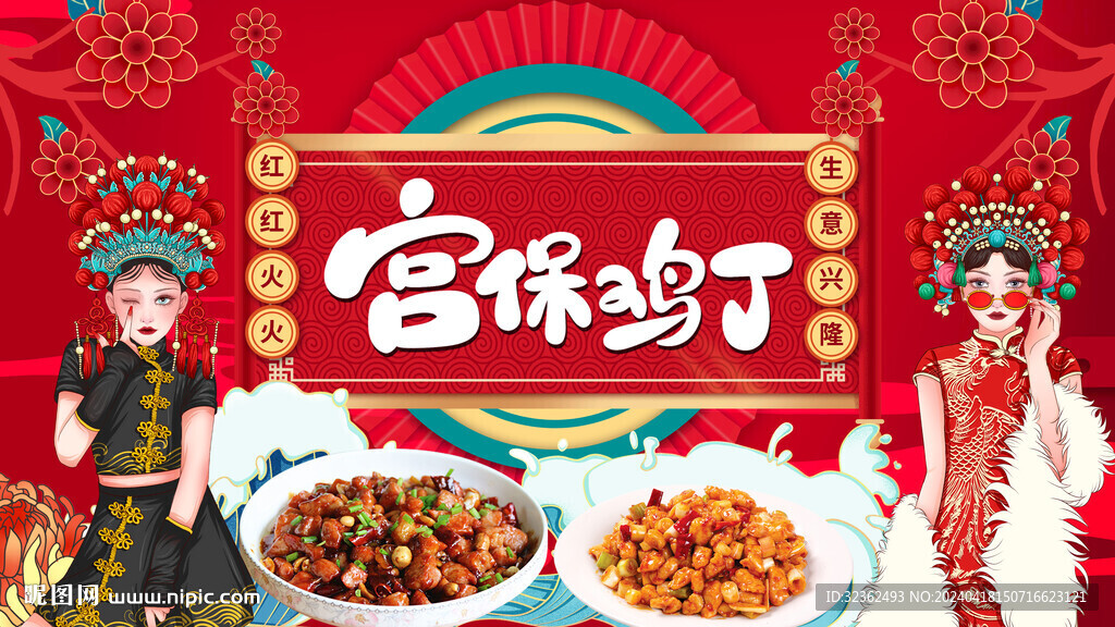 宫保鸡丁背景墙