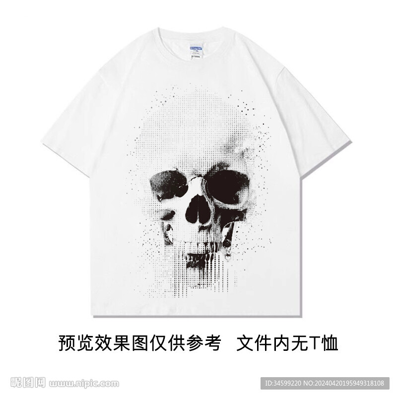 骷髅头T恤印花图案