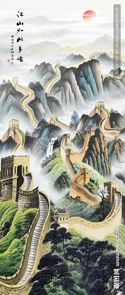 竖幅山水画