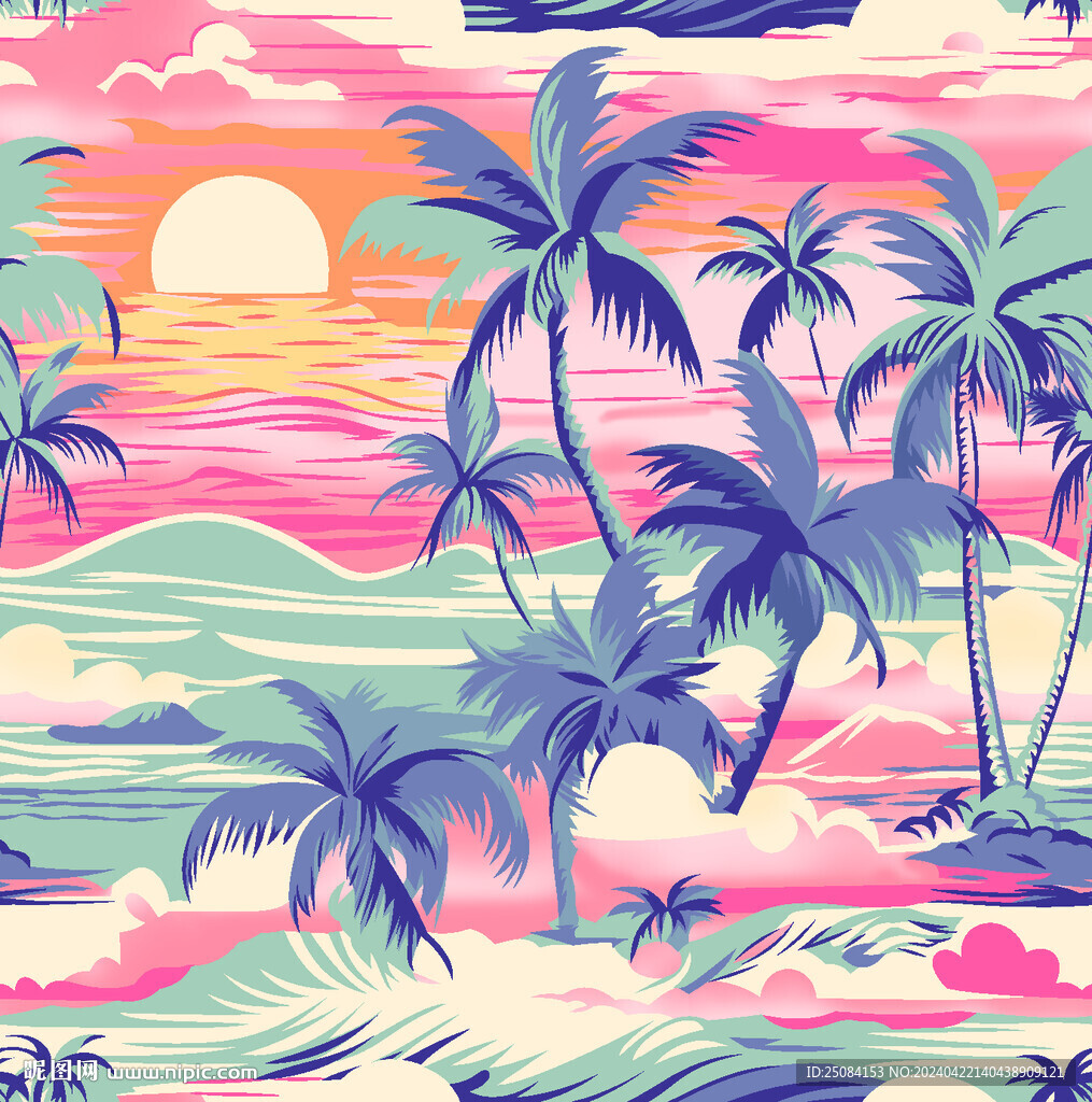 海浪椰树