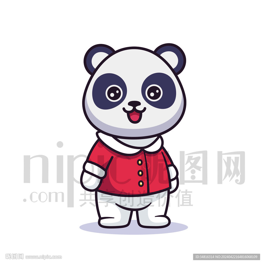 可爱卡通熊猫