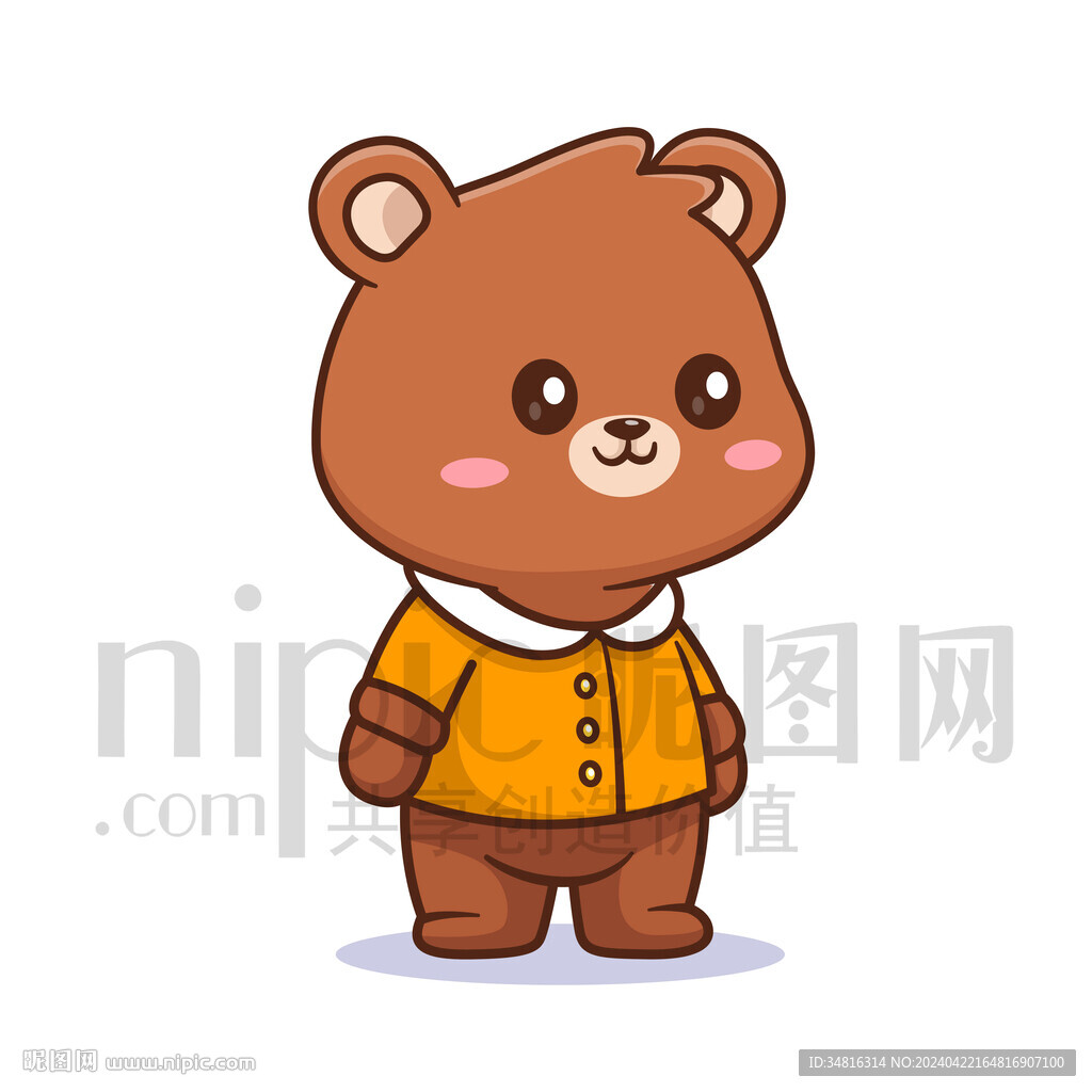 可爱卡通棕熊狗熊