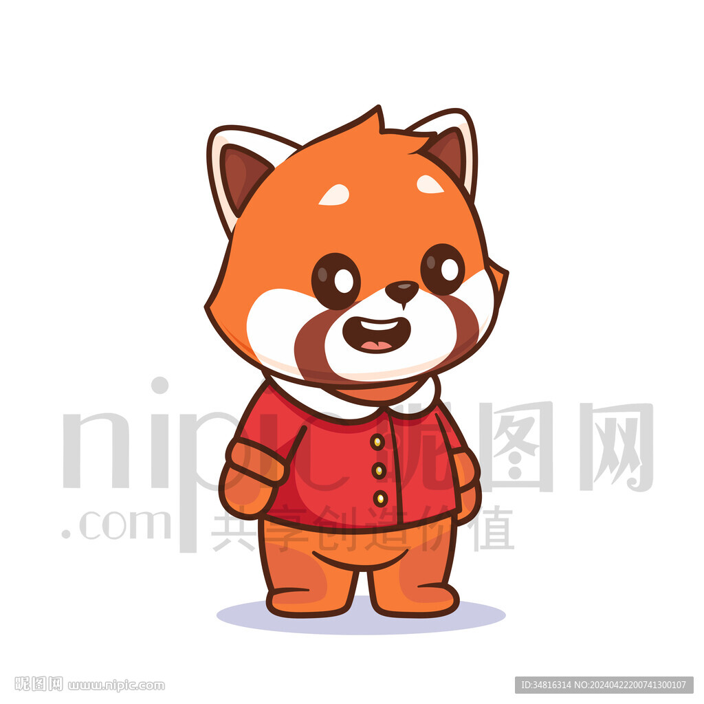 可爱卡通小熊猫小浣熊