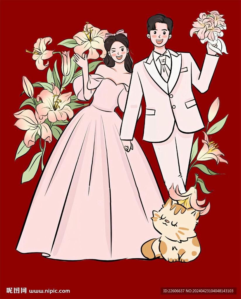 婚礼结婚卡通人物