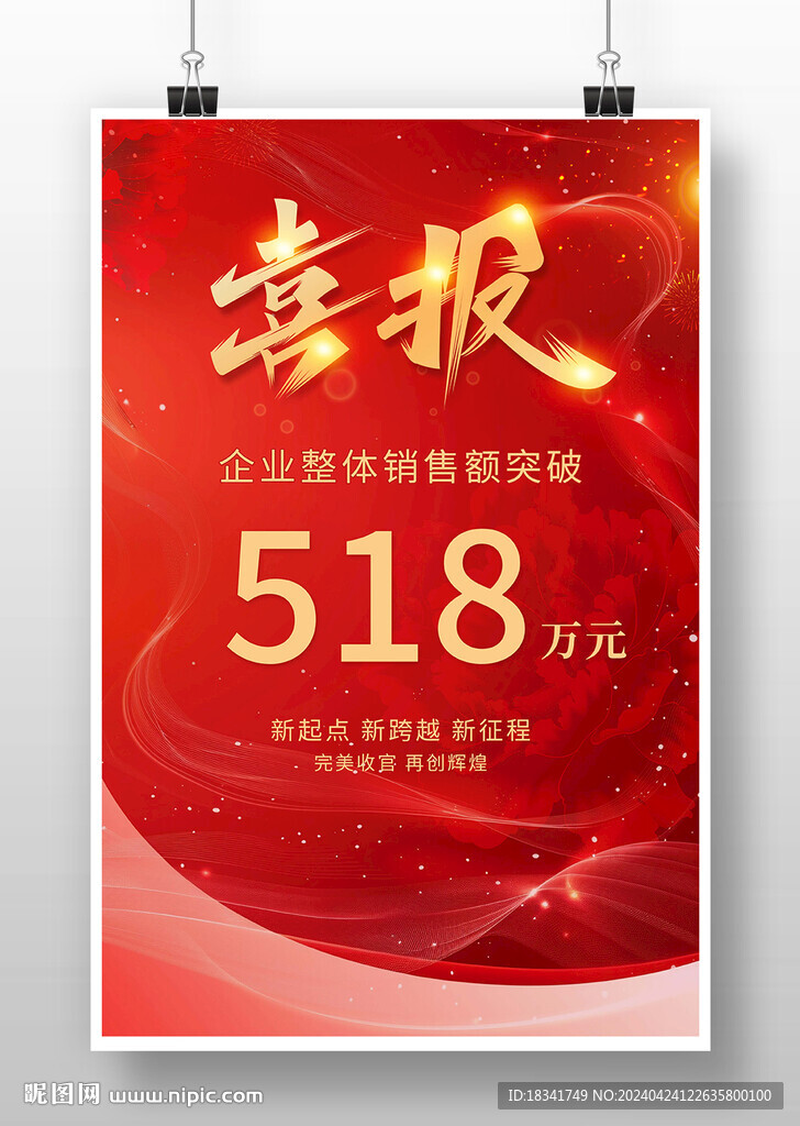 大气喜庆喜报海报模板设计