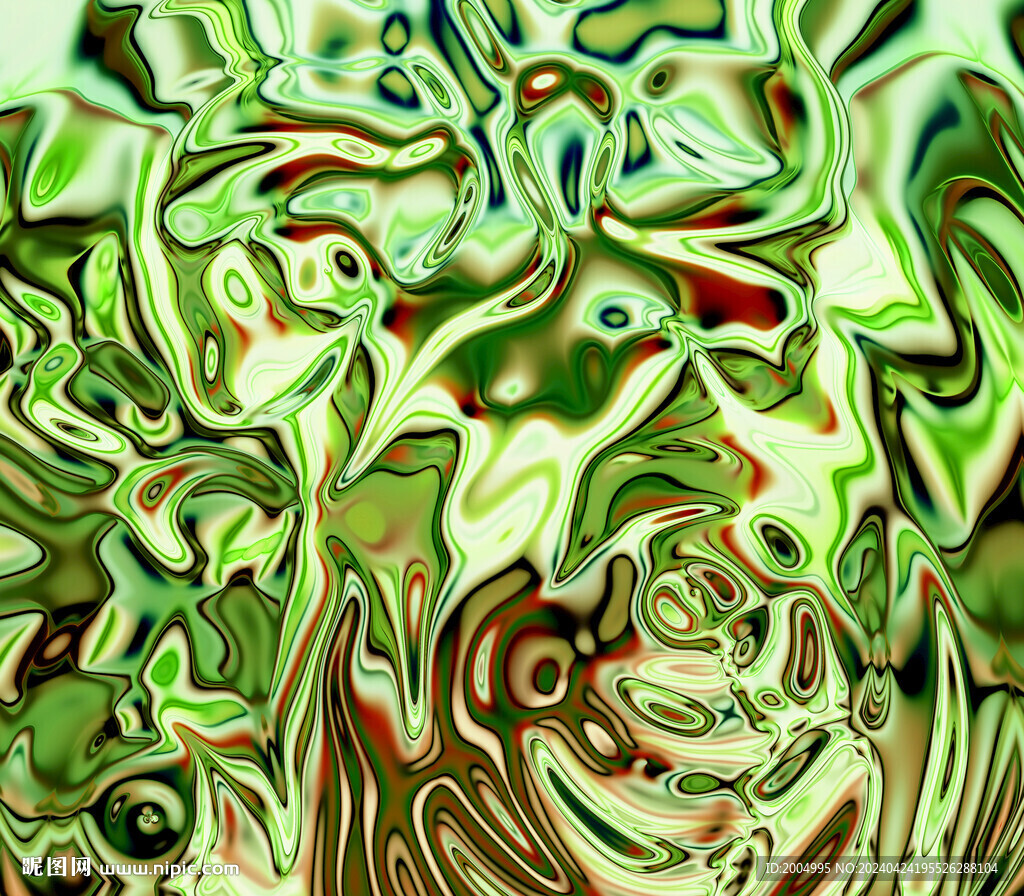 绿色流体画