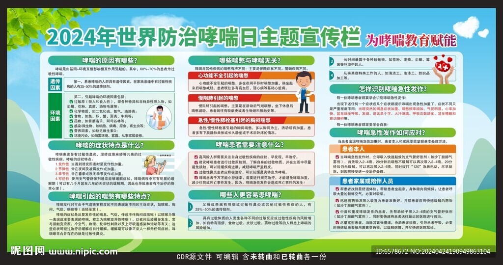 2024世界防治哮喘日宣传栏