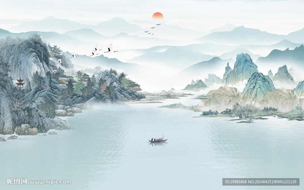 现代 新传客厅山水 TIF分层