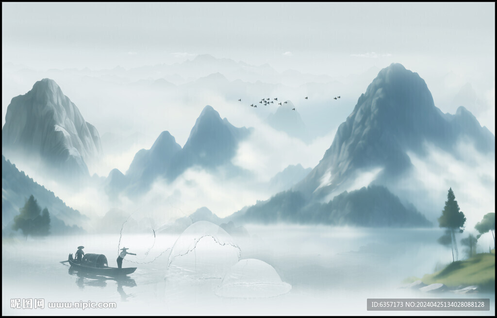 水墨山水画