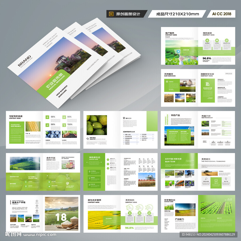 方形农业宣传册