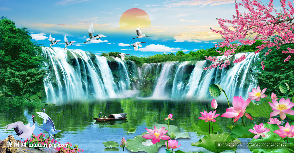 旭日东升山水装饰画