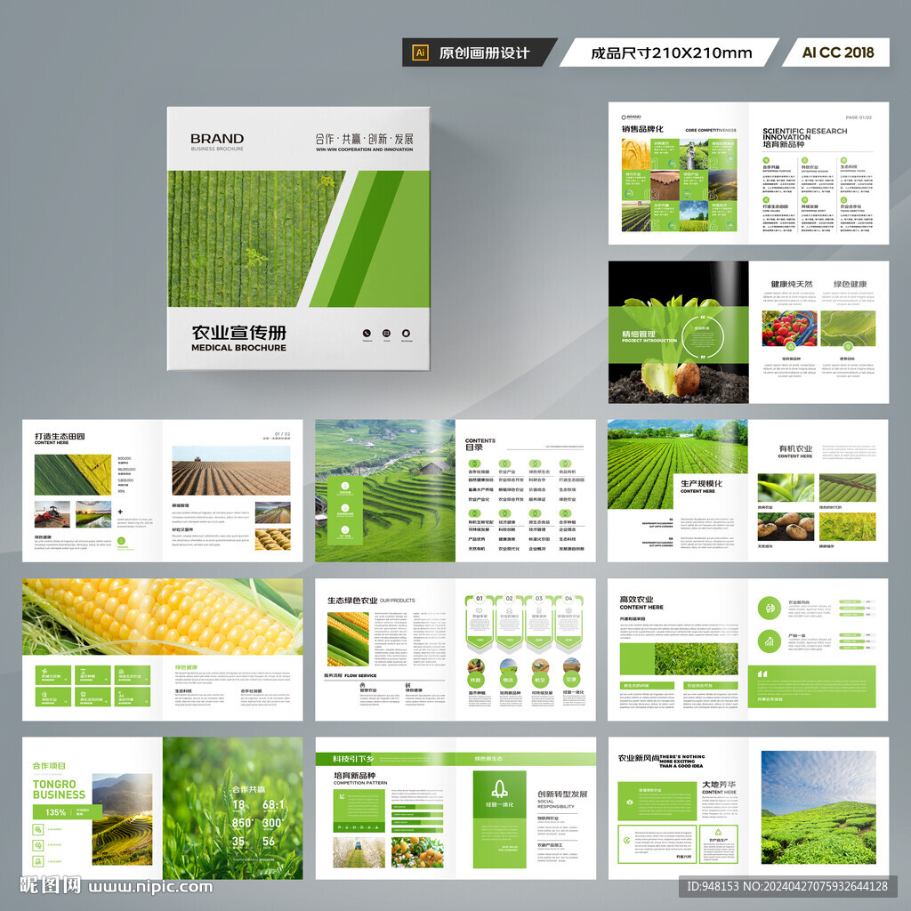 方形农业科技画册