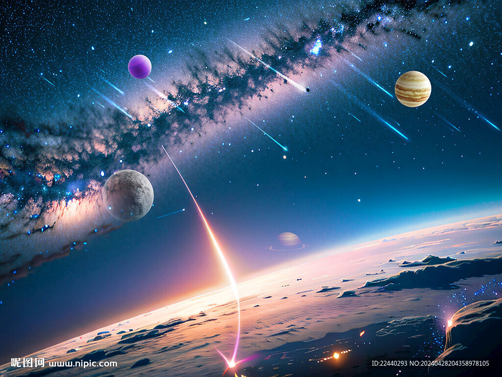 梦幻星球外太空宇宙星空银河背景