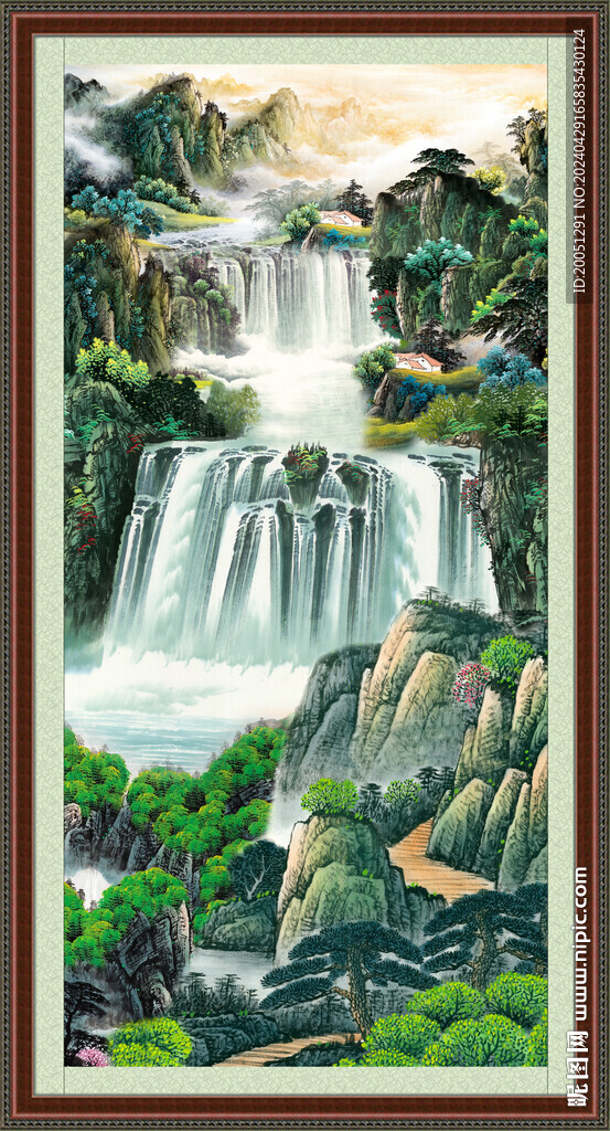 竖幅山水画 