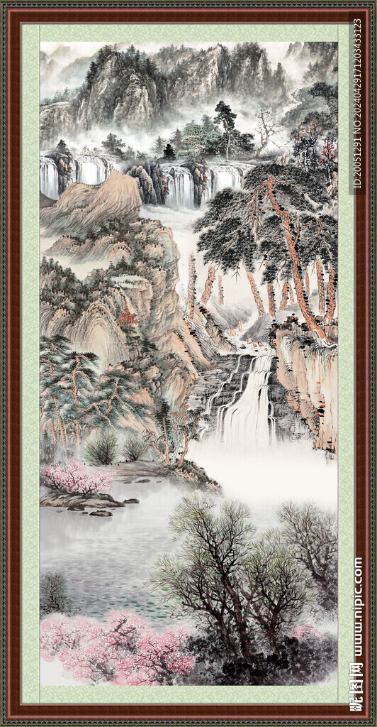 竖幅山水画 