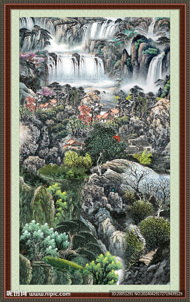 竖幅山水画 