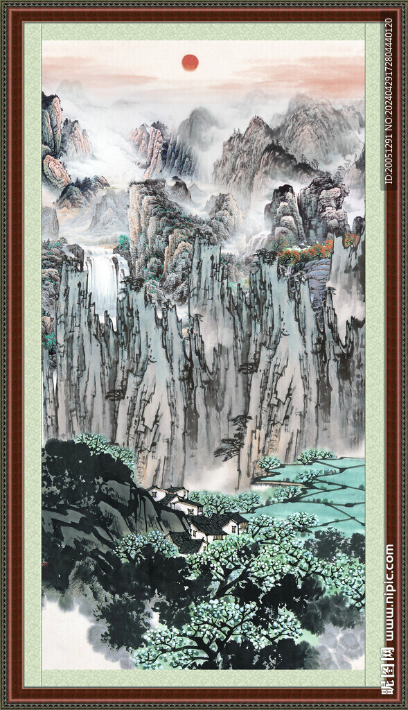 竖幅山水