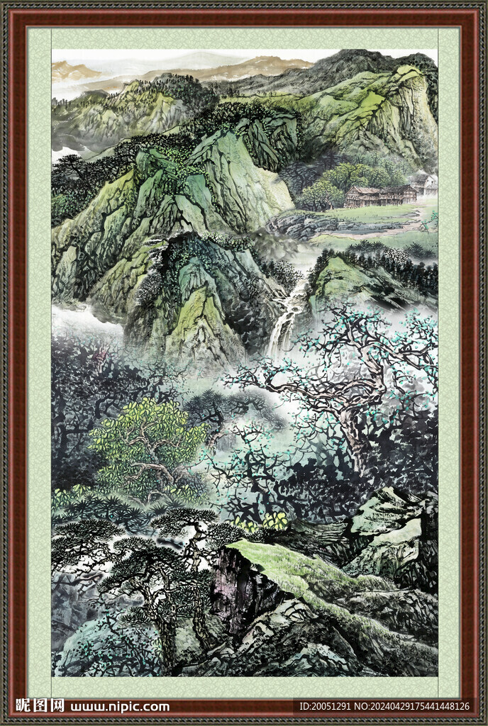 竖幅山水画