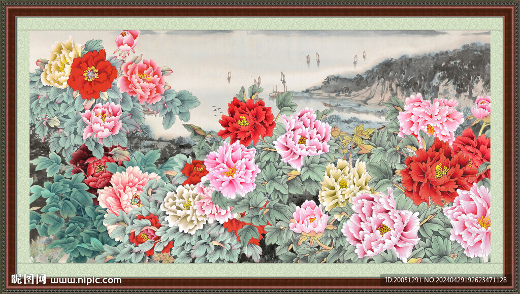 国画牡丹 