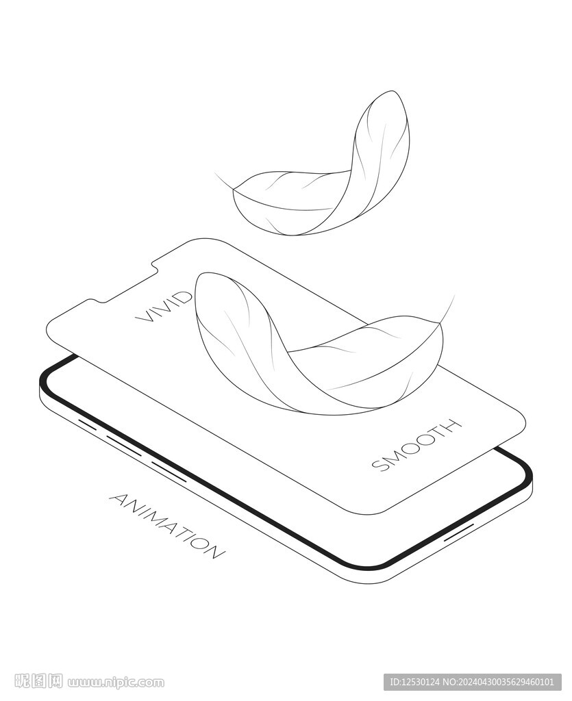 矢量3D手机动画演示网页插画