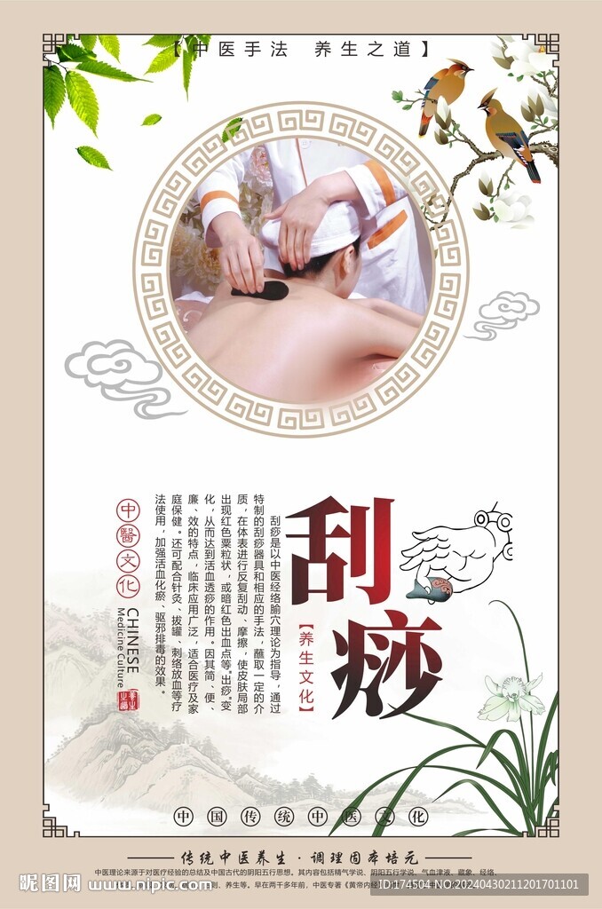 中医刮痧中医养生海报
