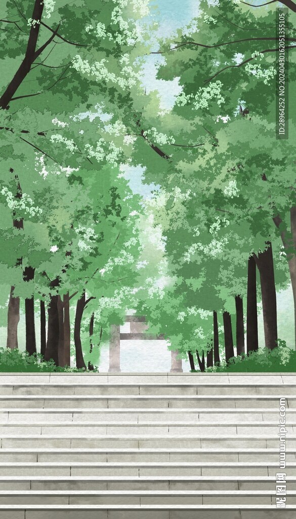 山东省微山湖文华苑树林风景背景