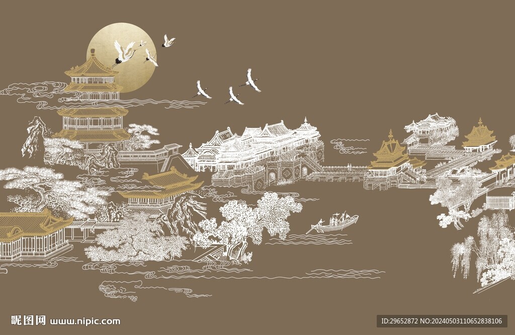 滕王阁手绘建筑