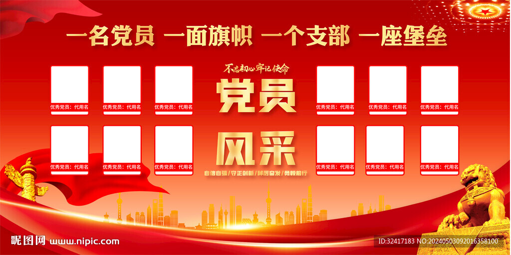 党员风采展板