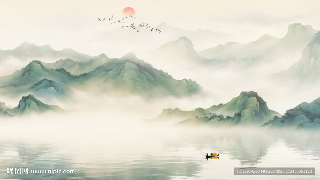 古典水墨山水背景