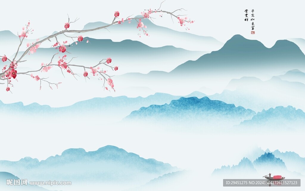 简约 新传中式山水 TIF分层