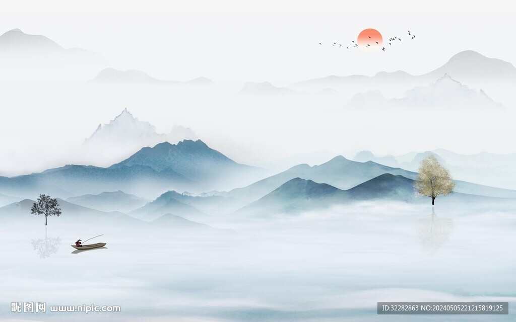 爆款 中式轻奢山水 TiF分层