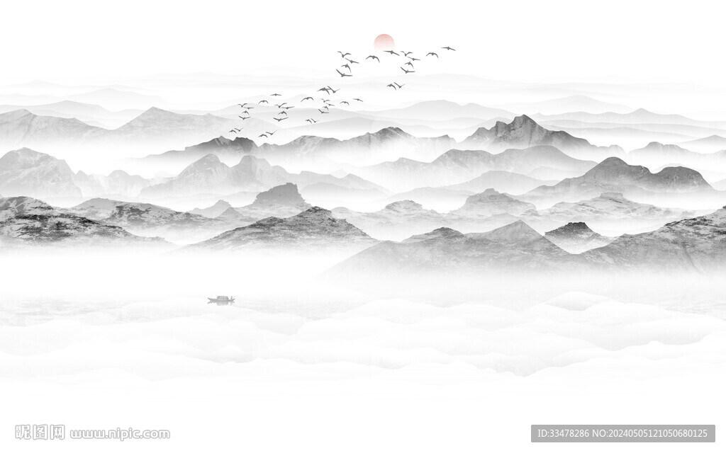 写意水墨山水画