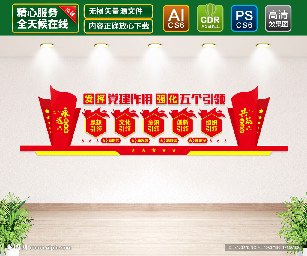 党建引领文化墙