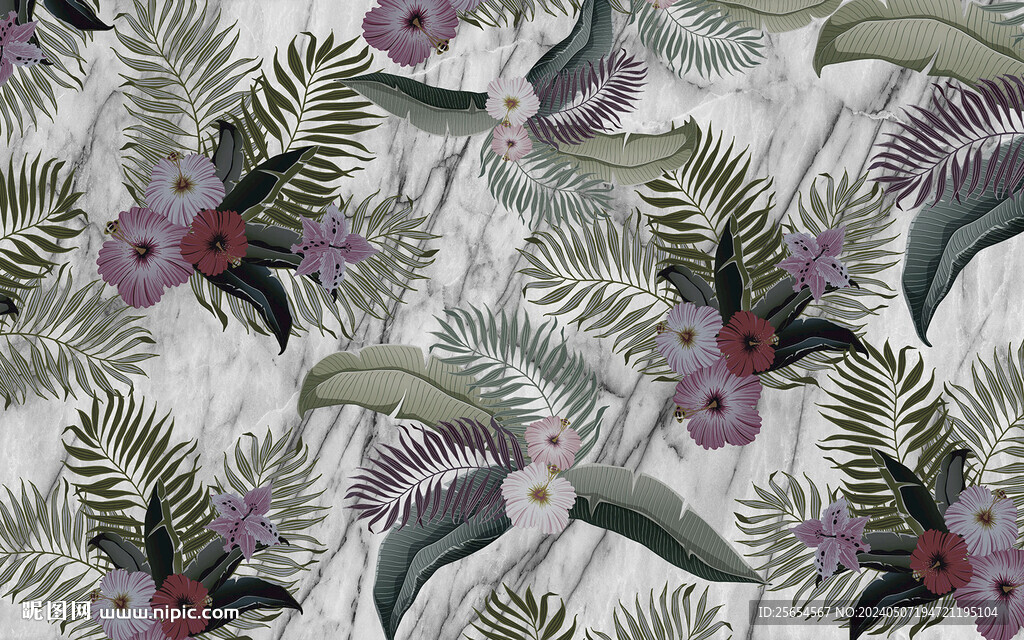 植物花卉复古壁纸壁画