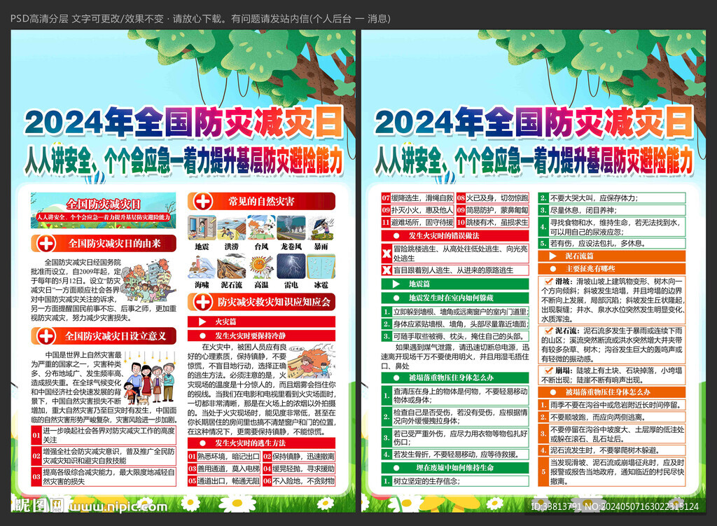 2024年防灾减灾日宣传单